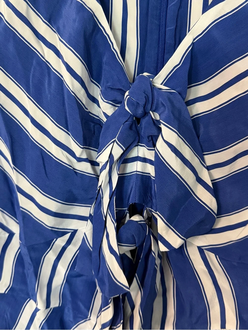 J. Crew Women’s Blue and White Striped Tie-Front Sleeveless Top Sz 14 NWT